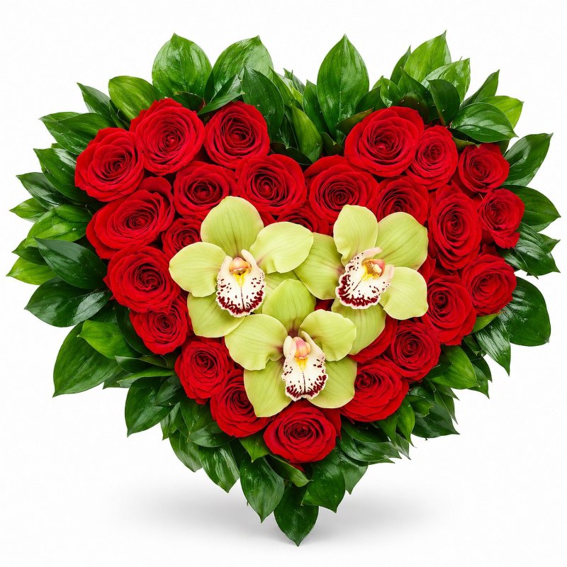 Heart with Orchids